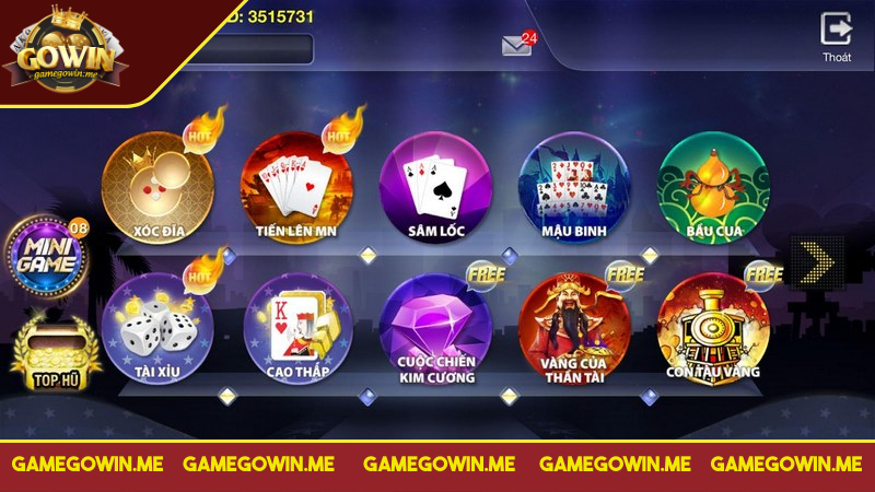 Truy cập vào cổng game thả ga thử sức với các sản phẩm